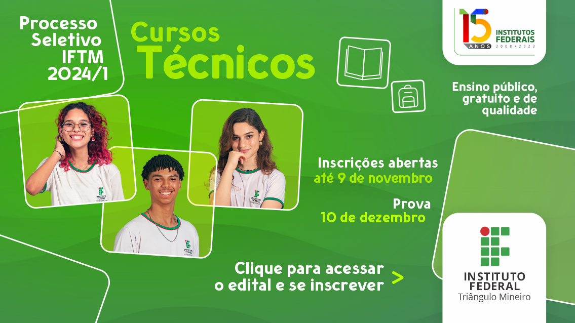 IFTM ABRE INSCRIÇÕES COM MAIS DE 500 VAGAS PARA